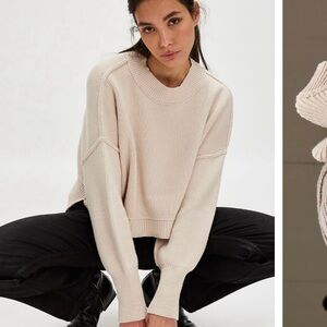 Free People Easy Street Crop Pullover Pearl